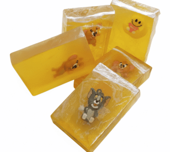 Transparent baby soap with toy inside